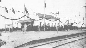 Skanörs station under invigningen 18 maj 1904
