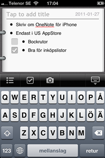 Skriv i OneNote