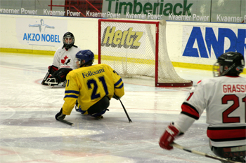 Bilden: Kälkhockey