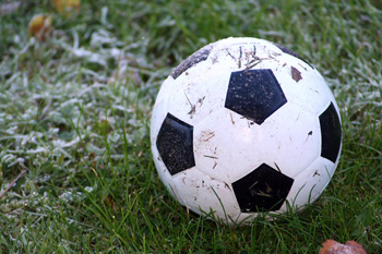 En fotboll i gräset