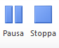 Knappar för paus och stoppa inspelning