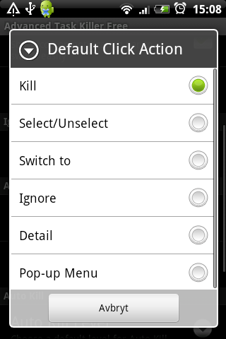 Open Advanced Task Killer - Longpress