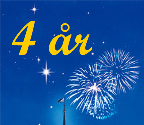 fyraårsjubileum + fyrverkeri