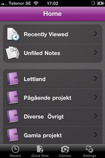 OneNote för iPhone